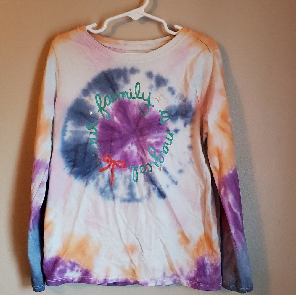 Cat & Jack hand tye-dye girls long sleeve shirt